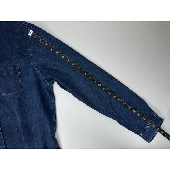 Seagale Mens XXL Denim Shirt Blue Tencel Stretch Long Sleeve Button Down Casual - Picture 9 of 10